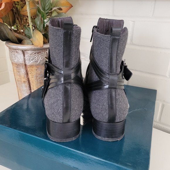 SOLD - MamZelle Black and Damask Grey Jimini Moto Boots EU 40/US 9.5 - Picture 7 of 10